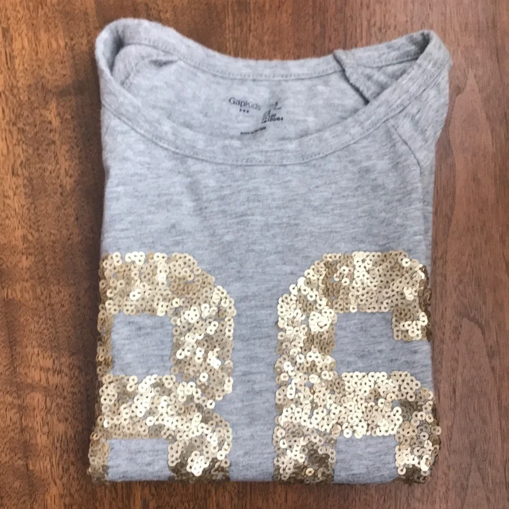 GapKids Gray Tee with “86” Sequin Graphic